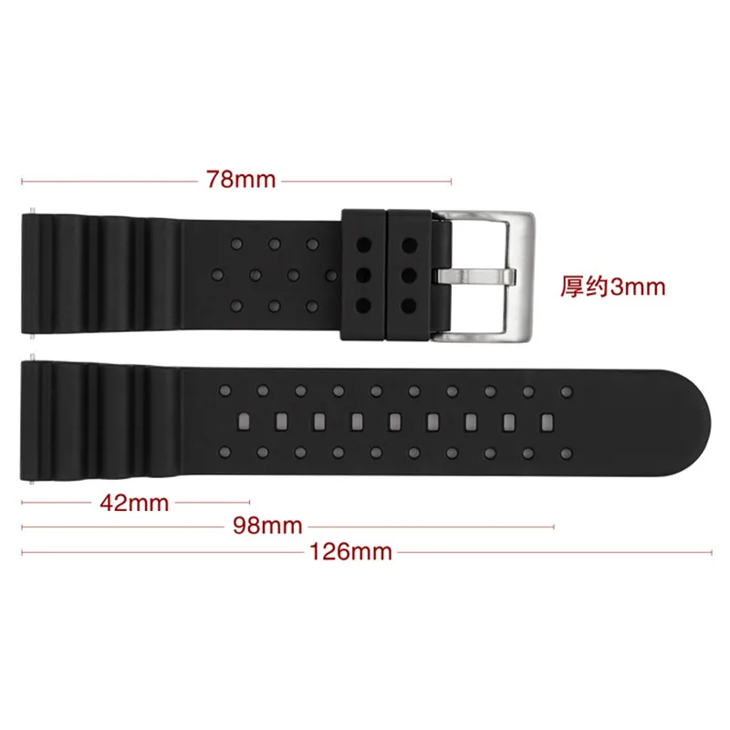 Premium Grade Fluoro Rubber Watch Strap 18mm 20mm 22mm 24mm  FKM Diving Waterproof Quick Release Bracelet Band for Water Ghost