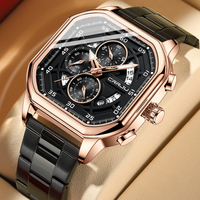 CRRJU Men Watch Stainless Steel Chronograph Watches for Men Luxury Waterproof Date Analog Quartz Business Clock