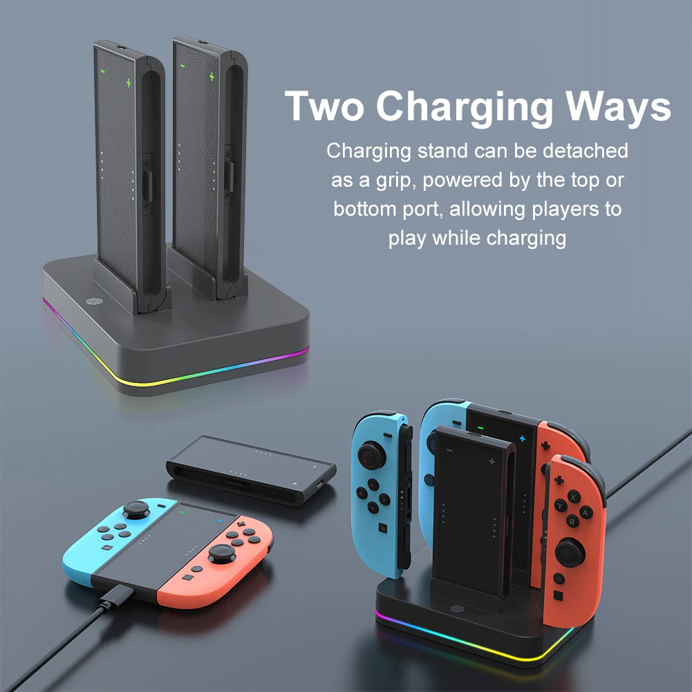 

Charging Dock Station for Nintendo for Switch 2 Controller with Charging Cord & RGB Light Charger Stand Station Game Accessories