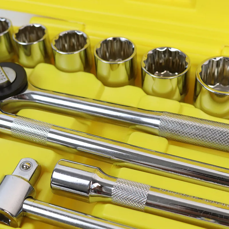 22pcs Metric Socket Wrench Set Ratchet Spanner Repair Tool Kit 1/2 1/4 Drive Cr-V Steel Hand Tools Car Repair Auto Maintenance