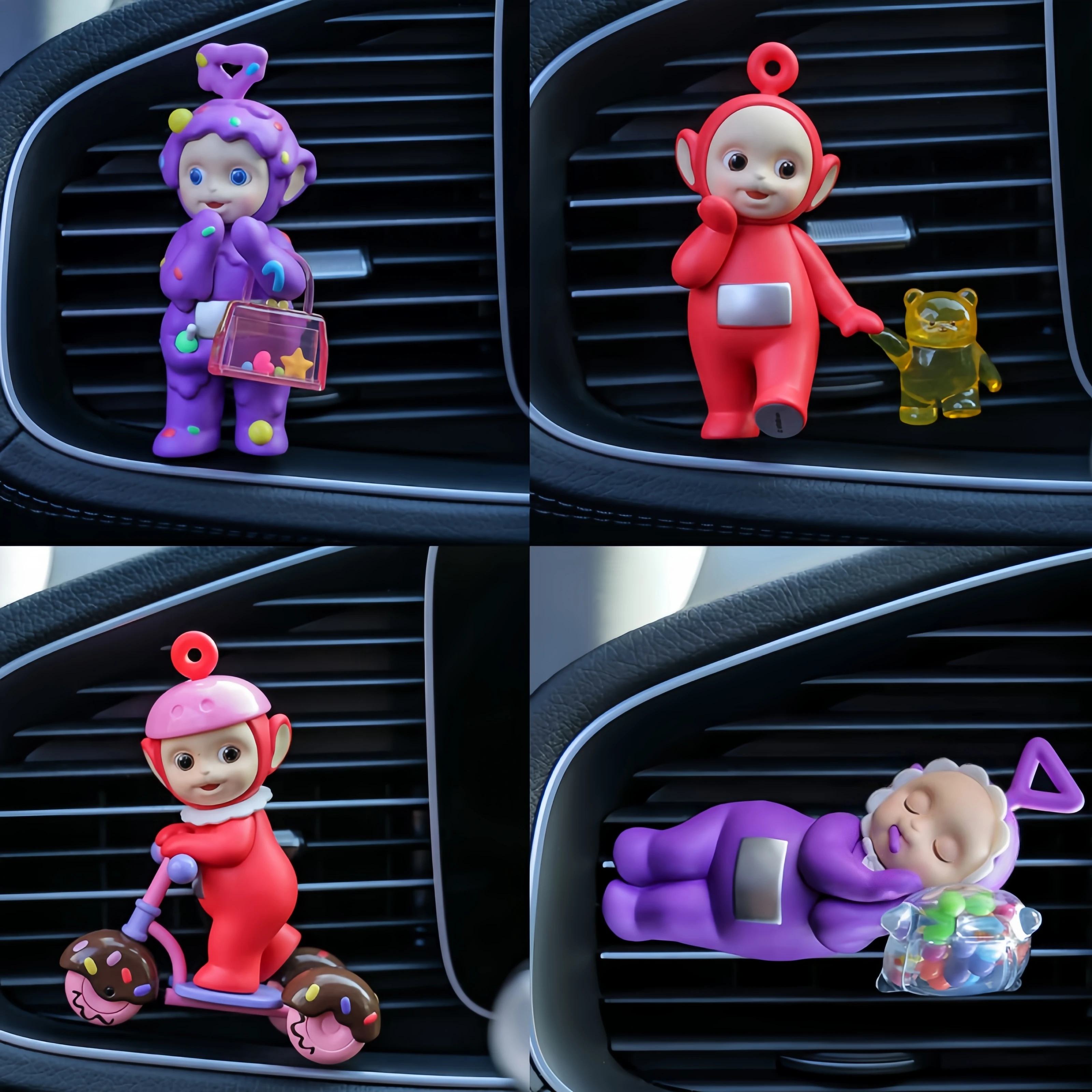 Hot Teletubbies Series Toy Car Air Freshener Outlet Movable Desktop Model Toy Ornament Collect Decor Festival Birthday Gifts Toy