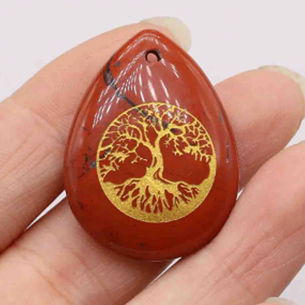 Charms Natural Stone Pendant Water Drop Shape Rainbow Stone Pendant for Making Jewelry DIY Bracelet Necklace 25x35mm