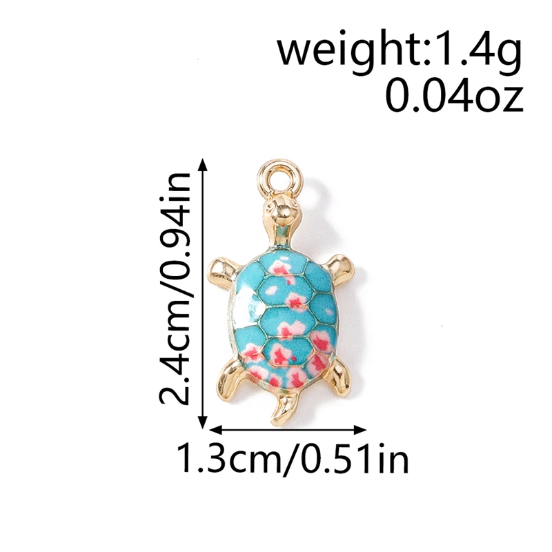 Duarte 20 Teile/los Nette Bunte Emaille Tier Schildkröte Charms Anhänger für Die Herstellung Von DIY Ohrringe Halsketten Armband Schmuck Erkenntnisse – Detail 1