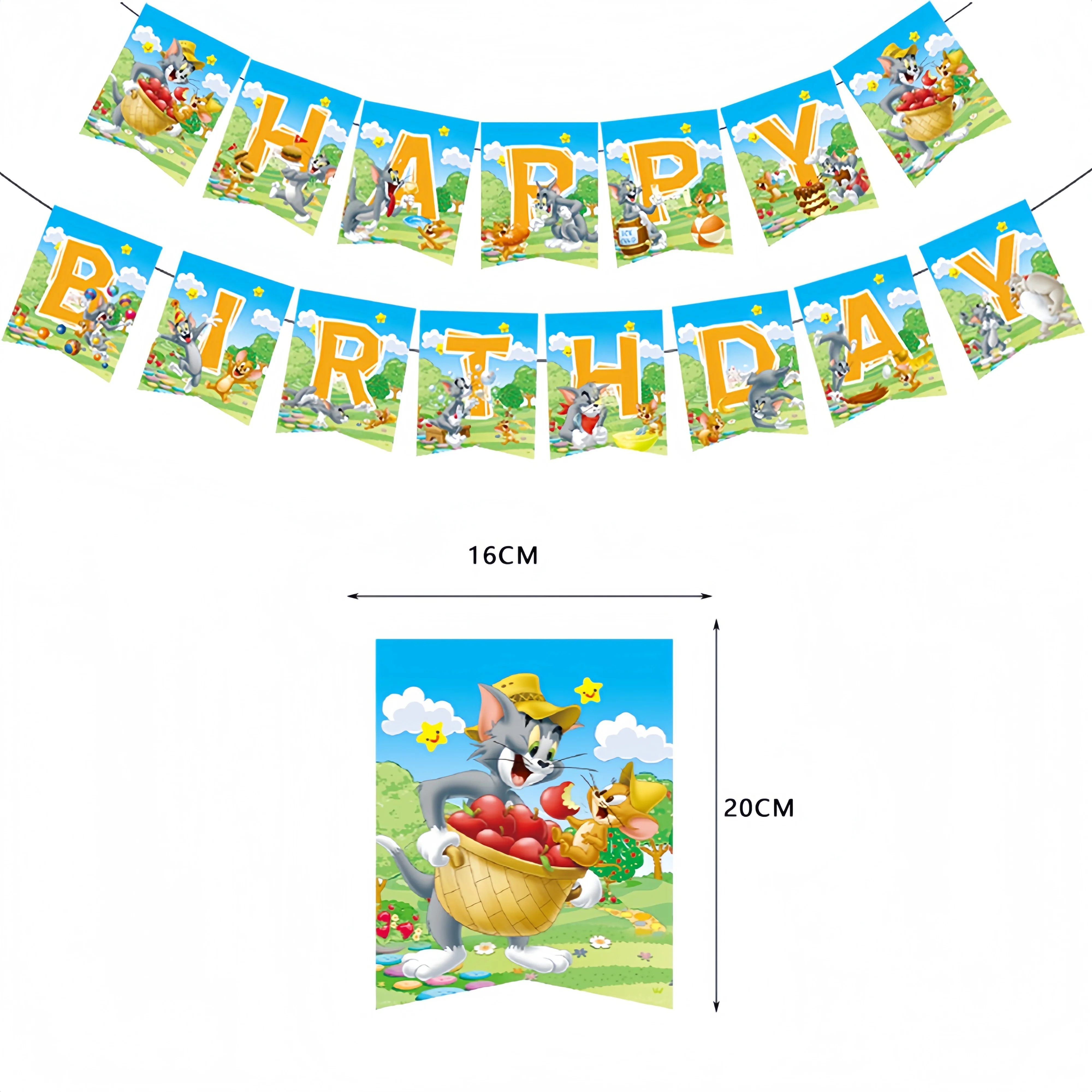 Tom und Jerry Partyzubehör Einweg-Tischgeschirr-Set mit Aufklebern Cartoon Katze Maus Geburtstagsdekoration für Kinder Babyparty – Detail 13
