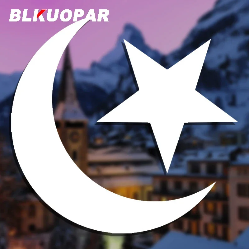 

BLKUOPAR Muslim Islam Religion Stars Moon Logo Car Sticker Personality Waterproof Decal Windows Surfboard RV Die Cut Car Lable