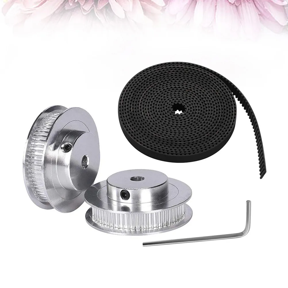 

4Pcs 3D Printer Accessories Aluminum Alloy 5Mm Bore Pulley 2 Meter Stretch Resistant Timing Belt High Precision Linear