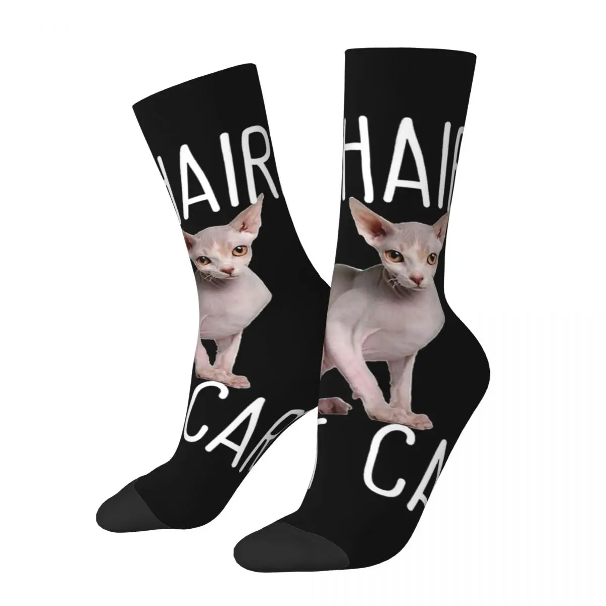 Crazy compression Sphynx Cat No Hair Dont Care Sock for Men Harajuku Sphynx Hairless Cat Seamless Pattern Crew Sock Casual