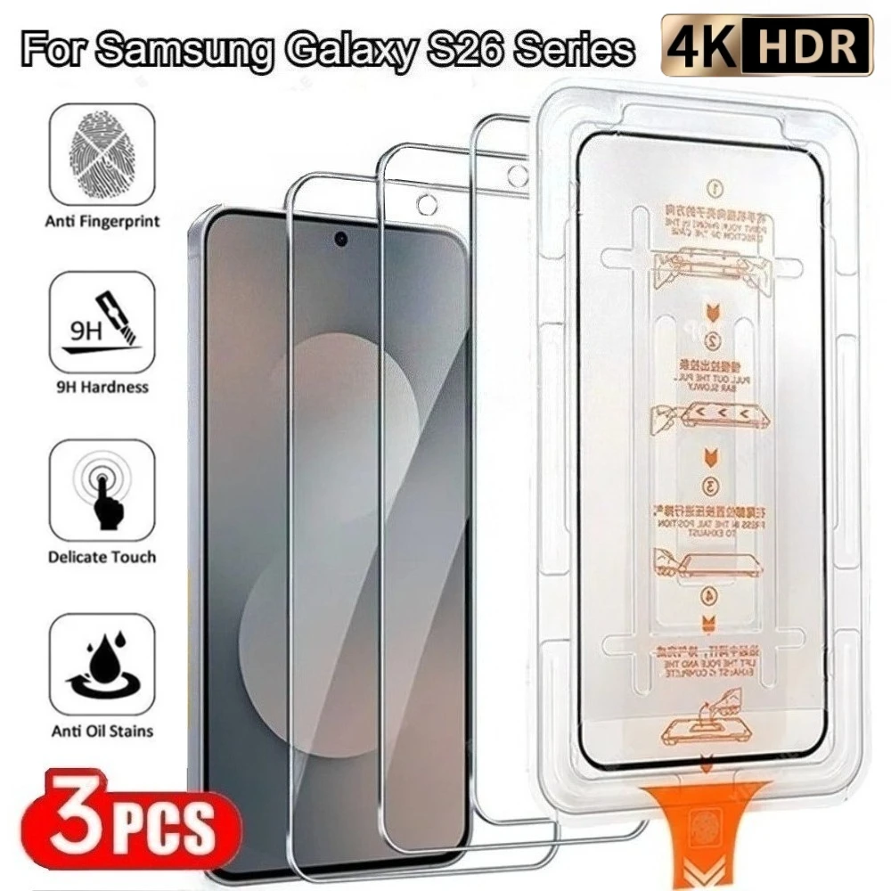 

3 шт. Защитное стекло на весь экран для Samsung Galaxy S26 S25 S24 Ultra S23 S22 Plus S25 Edge S24 S23 FE, простая установка