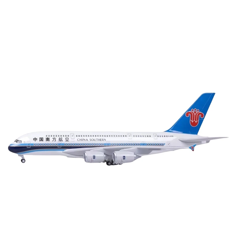 

Китайская модель самолета Southern Airlines, масштаб 1/160, легкий и колеса, литой пластик, смола, коллекционная модель, A380, 45,5 см