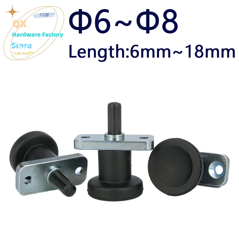 QX232 Factory Supply Index Plunger Diameter:6mm/8mm Pull Plastic Knob Retractable Spring Index Plunger With Fixing Plate Flange