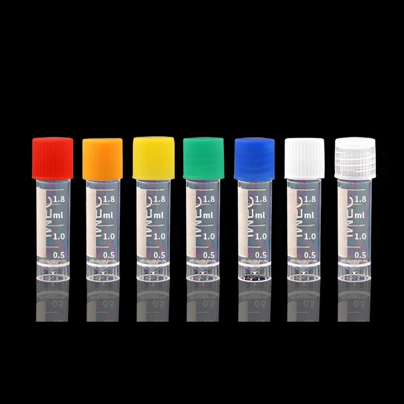 

500pcs/lot 1.8ml Graduated Lab Using Plastic Sample Cryovial Freezing Tube with Silicone Gasket