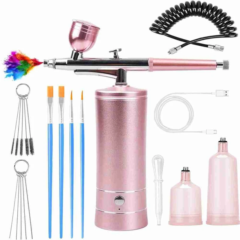 

2025 New Airbrush For Nails Cordless Airbrush Kit Compressor 2Levels 36 Psi Pressure Rechargeable Air Brush Machine For Nail Art