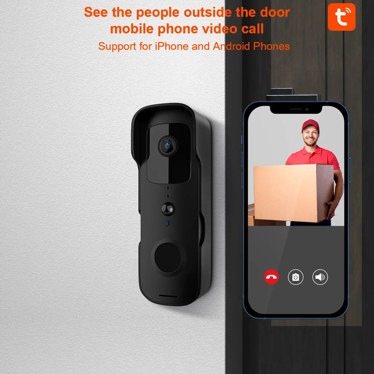 App inteligente pir vídeo campainha wi fi ao ar livre sem fio campainha da porta à prova dwaterproof água bateria intercom campainha da porta telefone câmera de vídeo