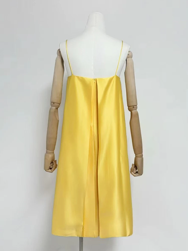 Robe dos nu sexy à motifs de fleurs brodées lourdes, robe d'été pour femmes, jupe bouffante ample et large à la mode, 2025