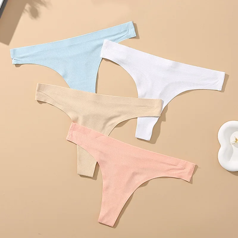 3 piezas de Tanga de cintura baja más vendida para verano, bragas invisibles ajustadas sin costuras, ropa interior para mujer sexy suave, cabeza inalámbrica