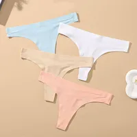 3PCS Summer best-selling low-waisted thong seamless close-fitting invisible panties smooth sexy women's underwear wireless head