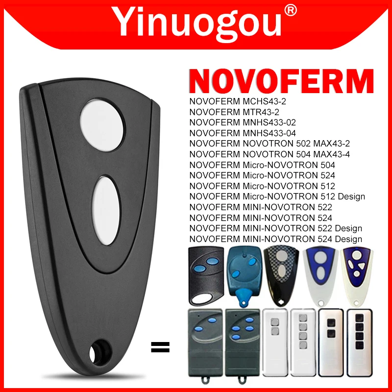 Imagem -02 - Novofern-controle Remoto da Porta da Garagem Novotron 502 Max432 504 Max434 512 522 524 Mtr43-2 Mchs43-2 Mnhs43302 Mnhs433-04 433mhz