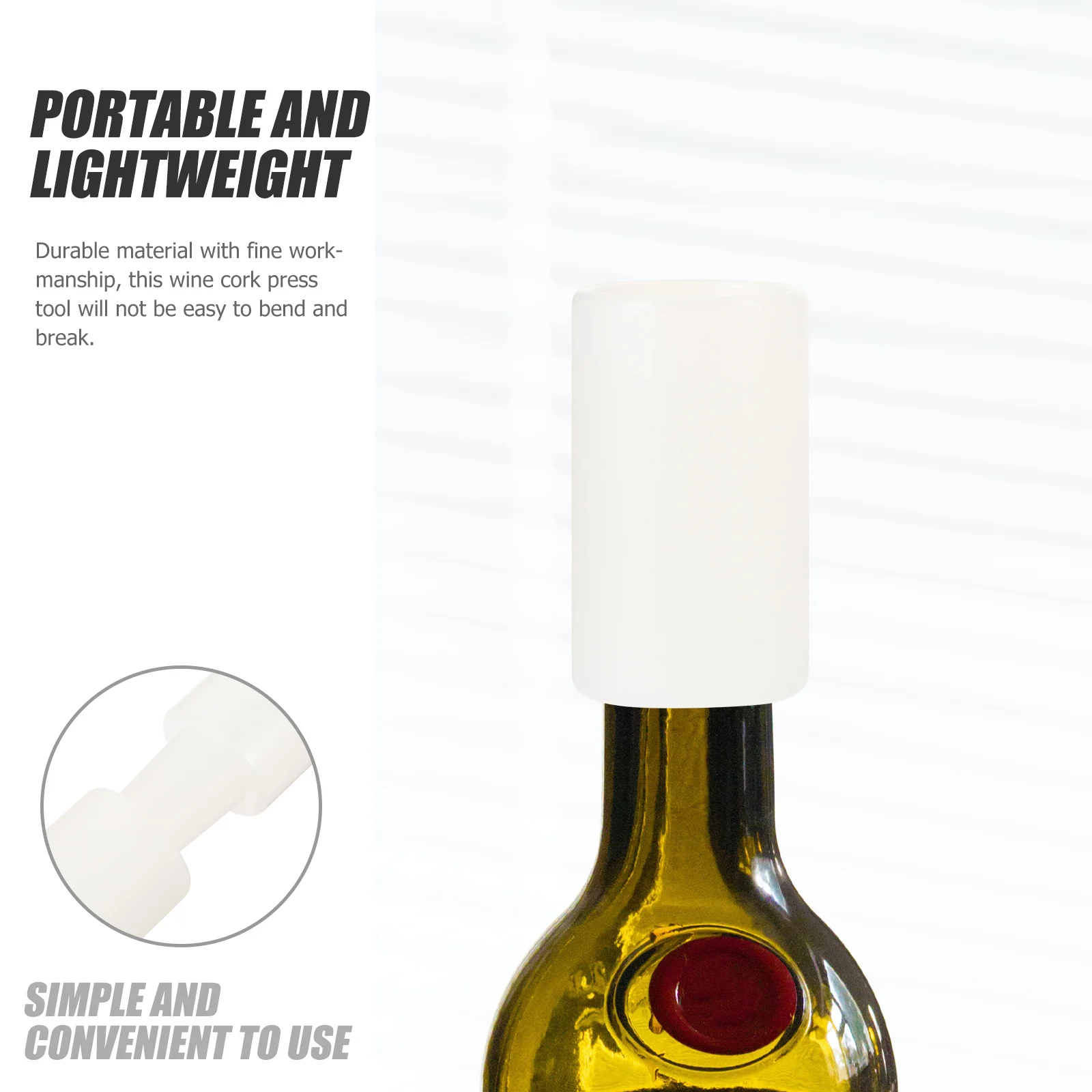

1Set Wine Bottle Corker Hand Cork Lever Plastic Press Tool for Manual Home Brew Red Wine Stopper Handled Corker