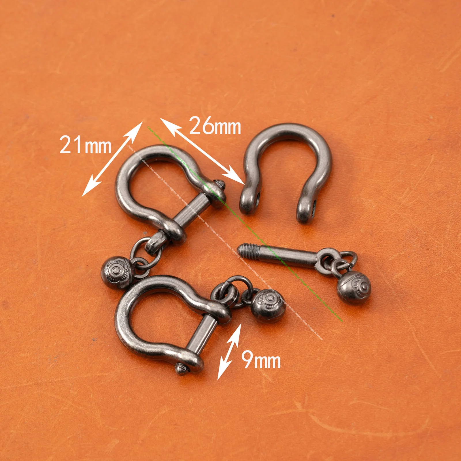 5 pcs Vintage Silver Shackle Joint Connect Key Chain Hook Leathercraft Hardware