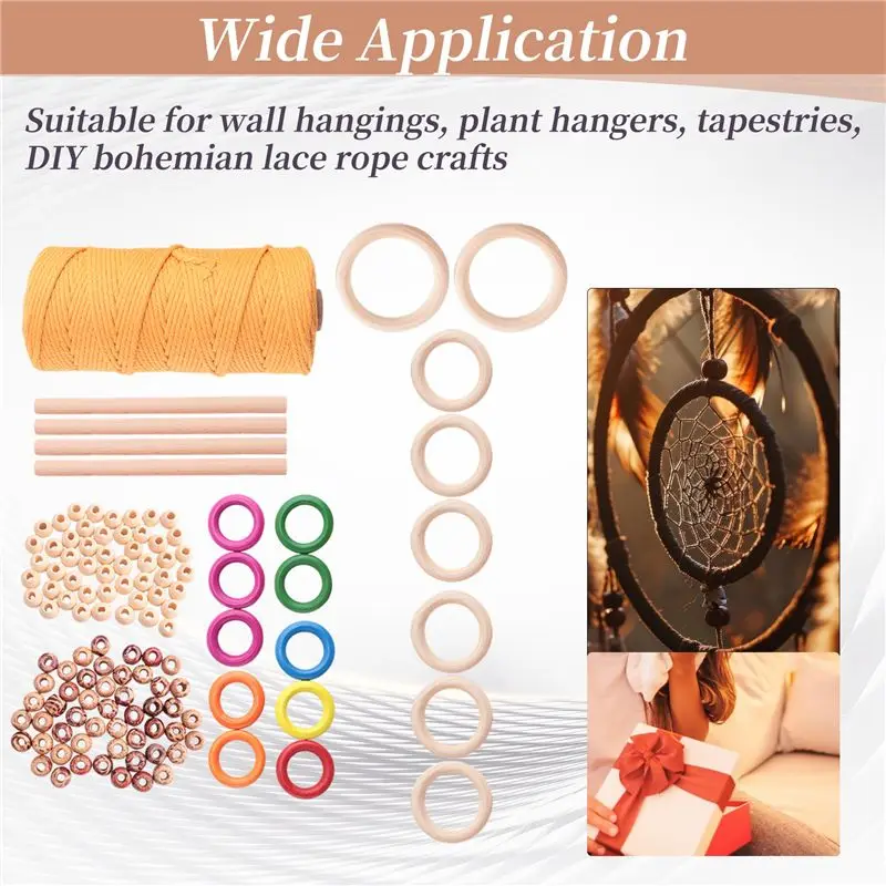 BAAJ-Macrame Plant Hanger Kits For Beginners Crafts Kits For Adults Art Supplies & Materials 3Mm Macrame Cord Hanging Kits