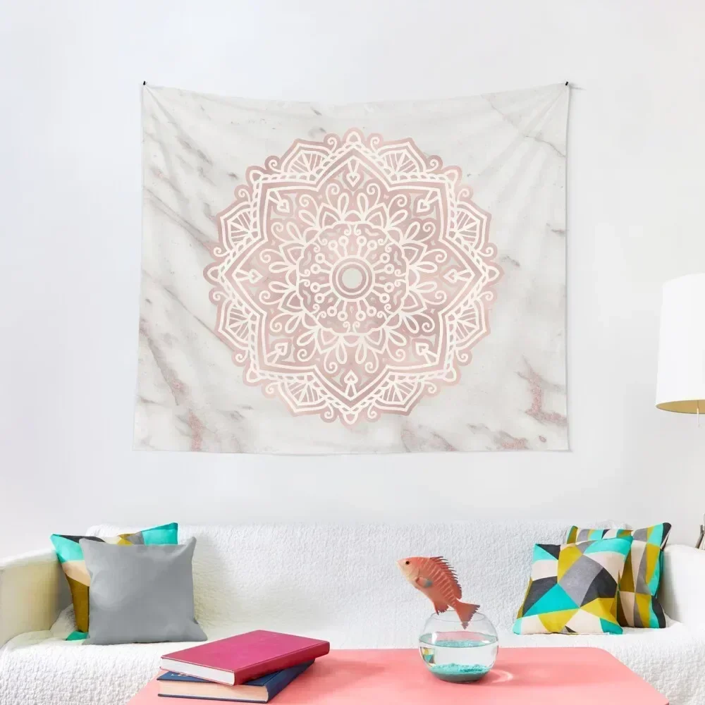 

Rose gold mandala - shimmer vein marble Tapestry Home Decoration Outdoor Decoration Tapestry