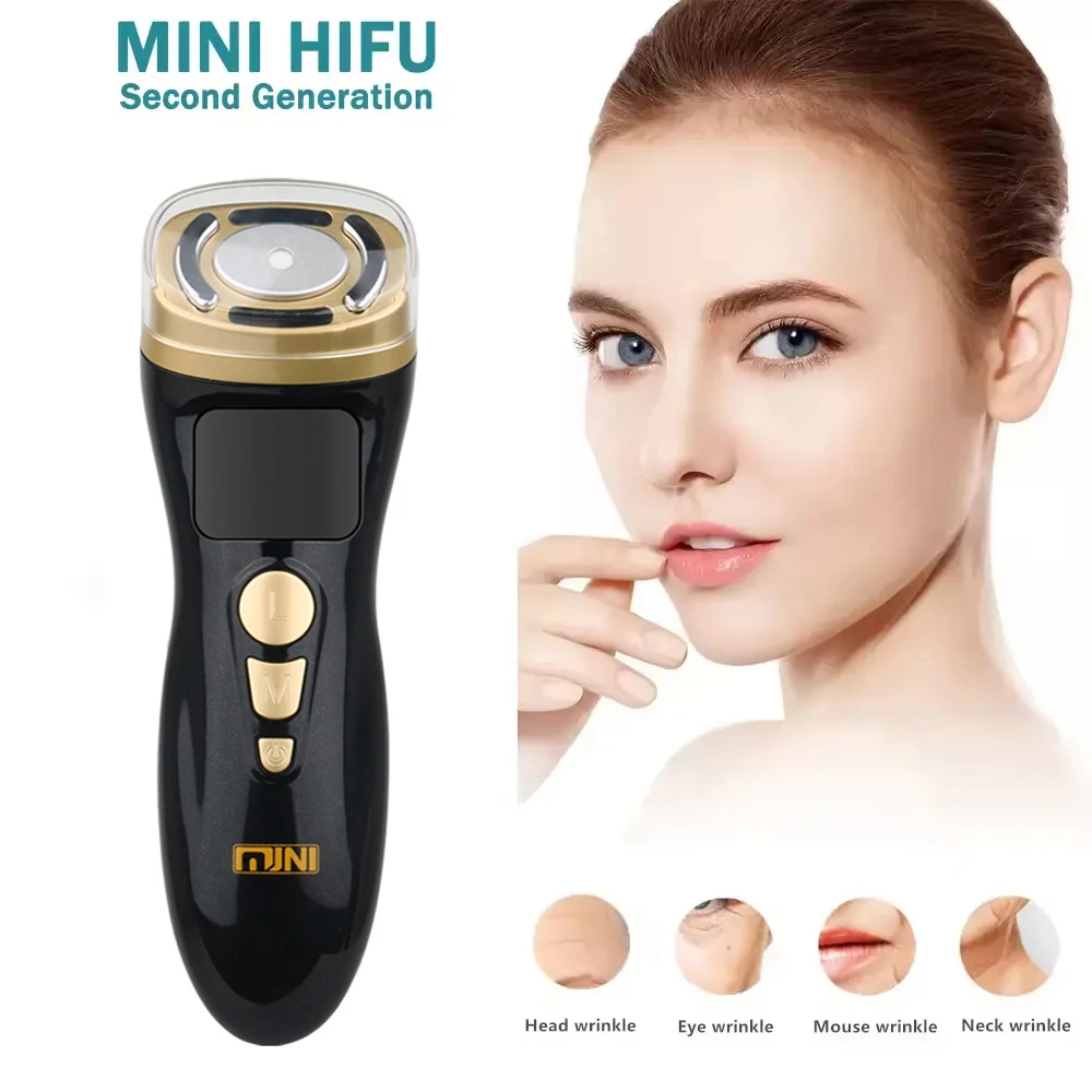 Mini HIFU Gezicht Lifting Massager Radiofrequentie Echografie Facial Anti-aging Machine RF EMS Anti Rimpels Gezichtsverzorging gereedschap