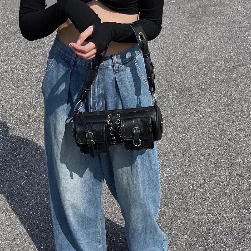 Neue Retro Spice Girls Unterarmtasche Pendler Premium strukturierte Umhängetasche Baguette Taschengurte Schulterzylindertasche Mode