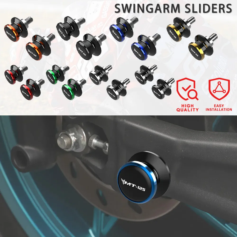 

Motorcycles Accessories 6MM Swingarm Spools Stand Screws Swingarm Sliders For YAMAHA MT125 MT 125 MT-125 2015 - 2019 2020 2021