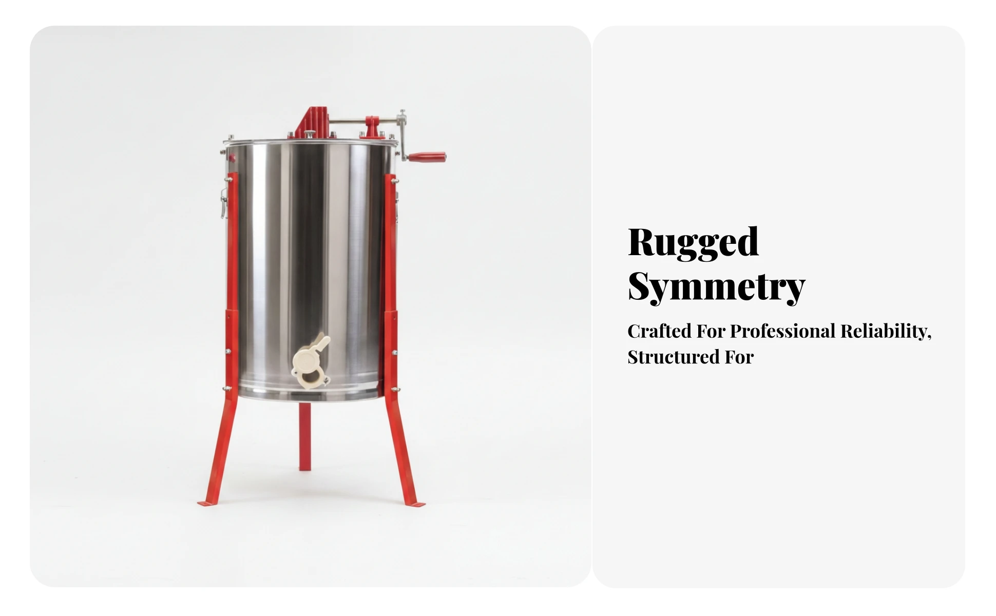4-Frame Honey Extractor Vertical Stainless Steel Honey Extractor Honeycomb Drum Rotator Polished Metal Apiary Tools Stable Stand 4-Frame Honey Extractor Vertical Stainless Steel Honey Extractor Honeycomb Drum Rotator Polished Metal Apiary Tools Stable Stand