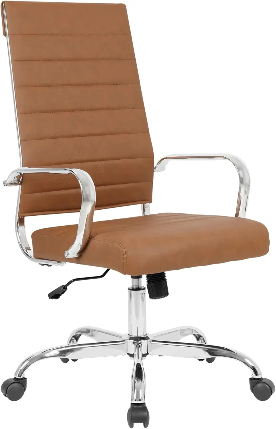 

Home Office Chair High Ba Executive Chair Ribbed Leather Computer Desk Chair With Armrests Soft Padded Adjustable Height Swivel