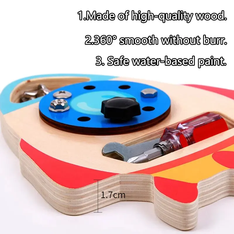 Montessori Screw Busy Board Wooden Toys DIY Parish Play Skills Learning Fine Motor Training Nut Screw Disassembly Game Kids Toys