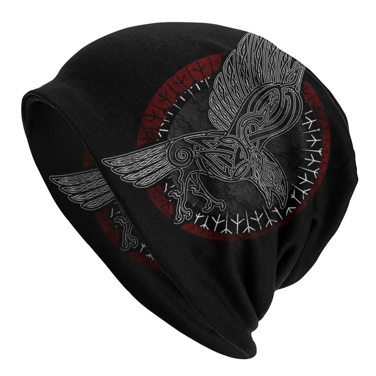 Viking Raven Hugin Munin Washed Warm Bonnet Outdoor Casual Beanies Protection Men Women Hats