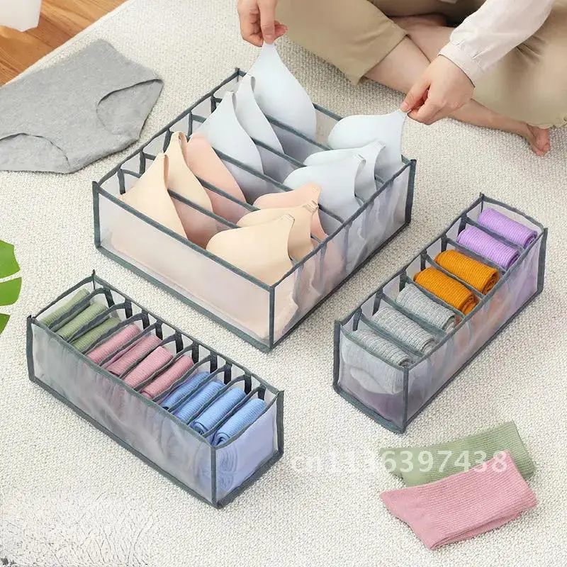 Underwear Storage Organizer for Clothes Separated Socks Shorts Bra Storage Boxs Dormitory Closet Organizer Drawer Washable