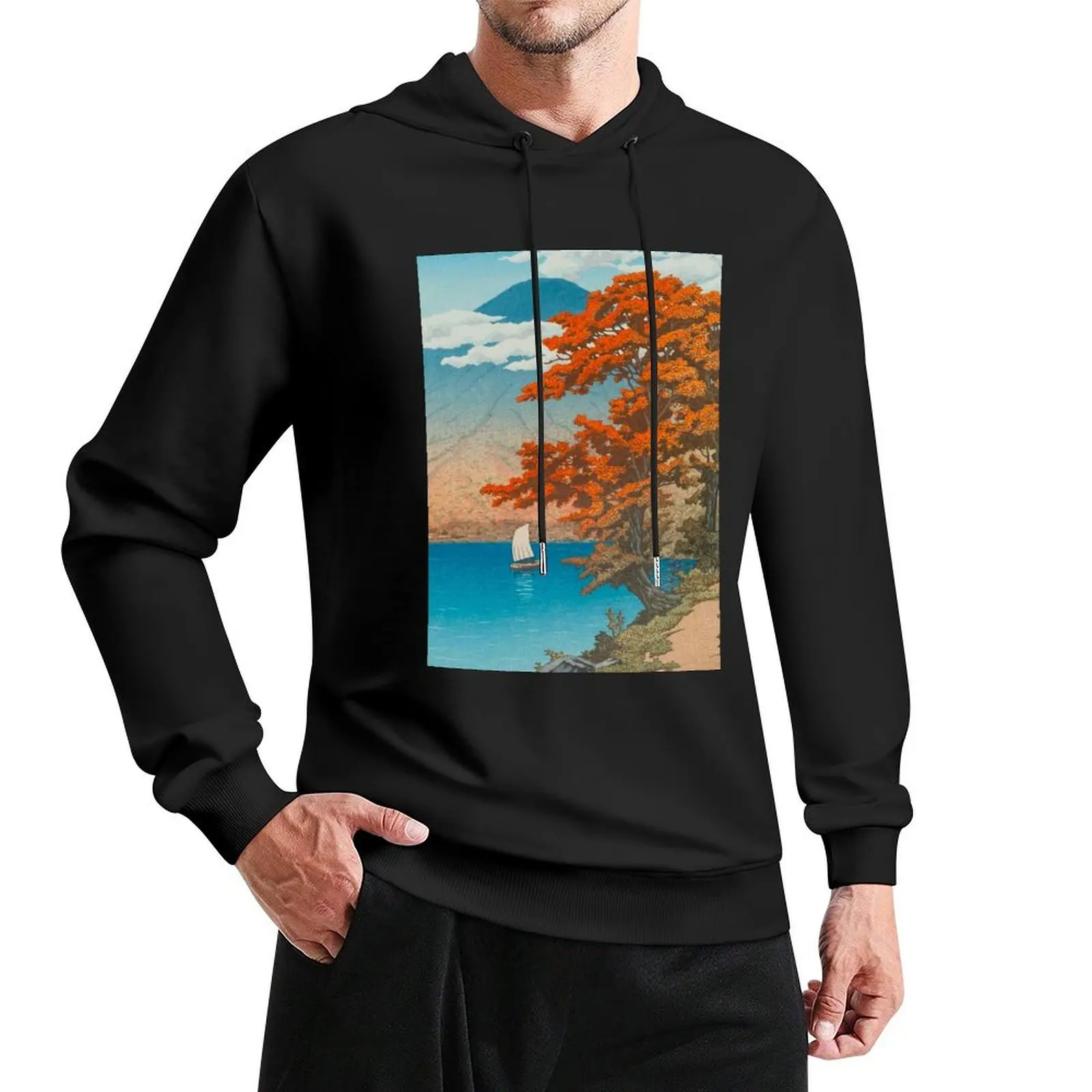 Japanese Art Print - Lake Chuzenji at Nikko by Kawase Hasui Vintage Art Japanese Woodblock Print Pullover Hoodie