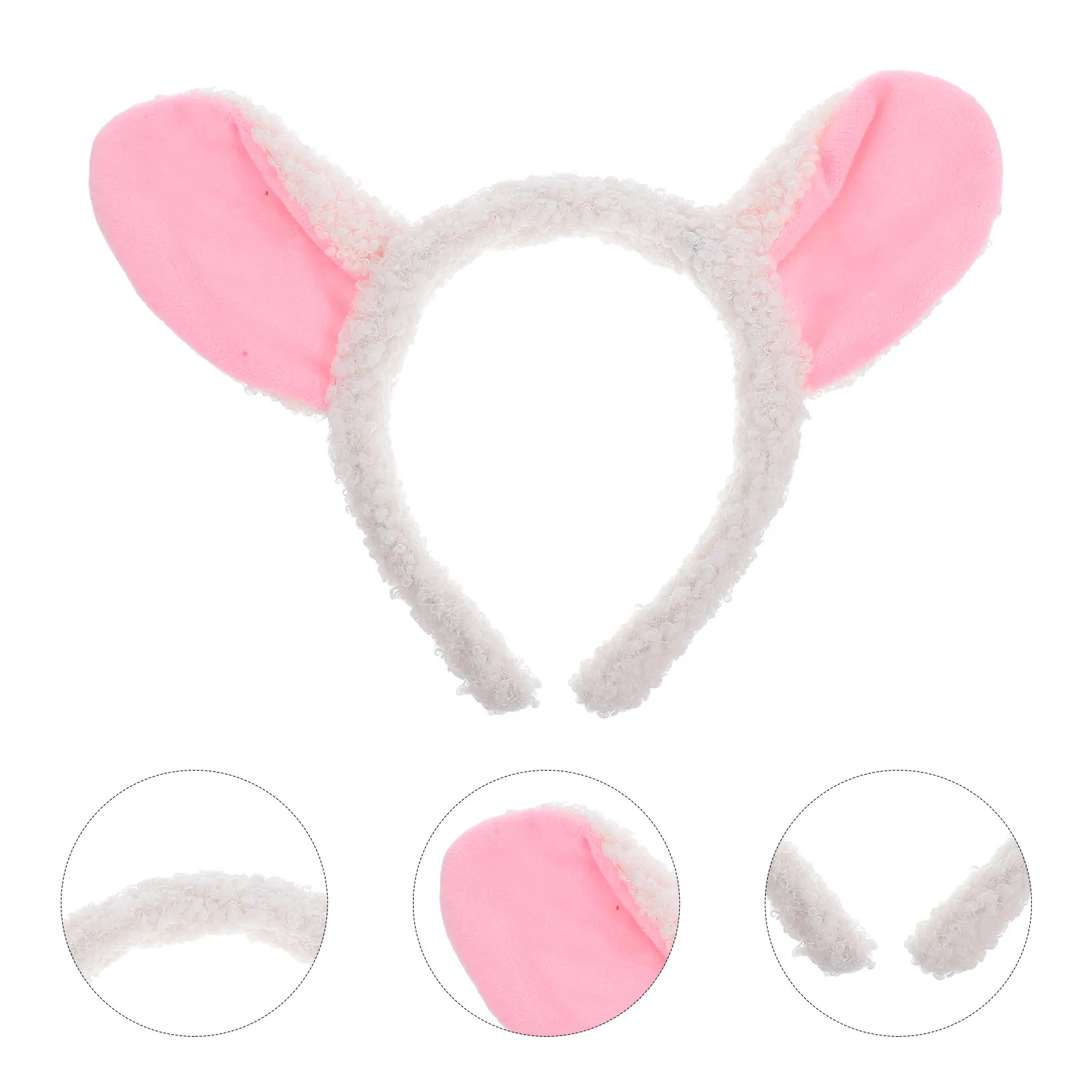 Diadema de Orejas de Cordero de Peluche para Adultos y Niños, Accesorio de Disfraz de Oveja para Halloween y Fiestas de Cosplay