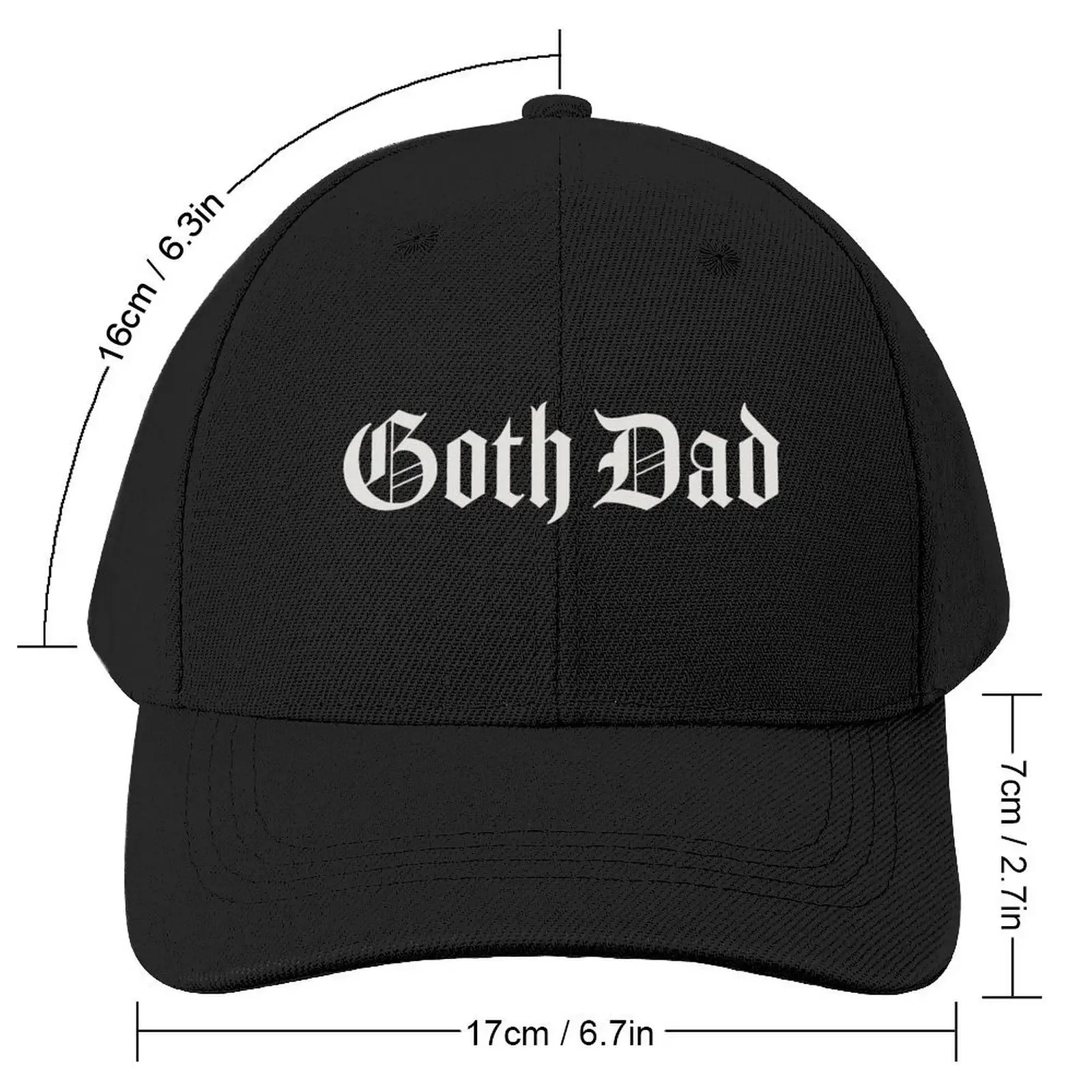 Goth Dad - Vintage Blackletter - Alt Millennial Elder Emo Baseball Cap Trucker Hat Wild Ball Hat Beach Golf Cap Men Hats Women's