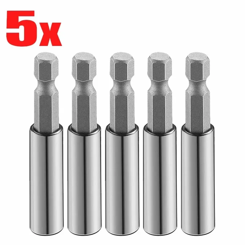 WEELEE 1/4 Zoll Magnetischer Verlängerter Schraubendreher-Kopfhalter-Set mit Sechskantgriff-Adapter für Bohrer- und Schraubendreherköpfe