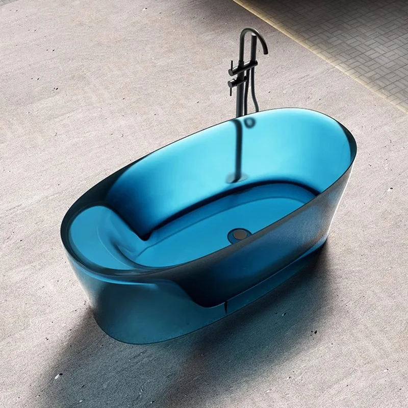 

Manufacturer integrated molding independent backrest bathtub hotel Internet celebrity B & B large apartment crystal transparent