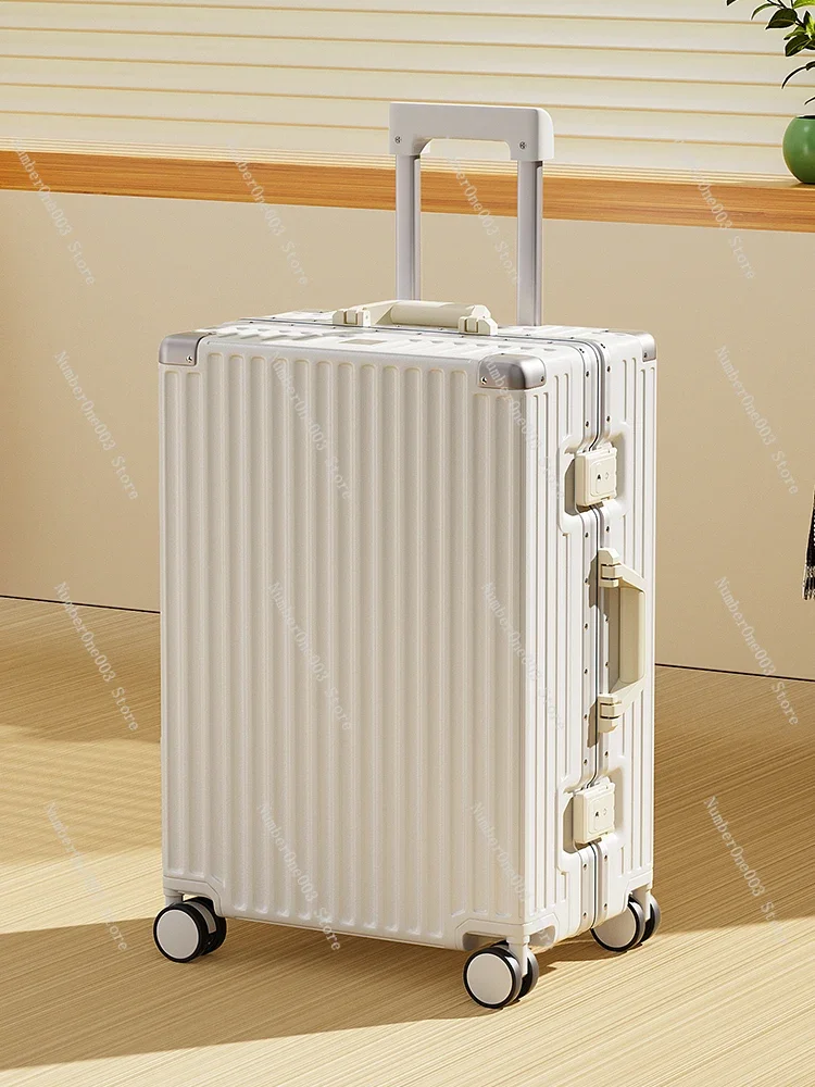 28-Inch Aluminum Frame Luggage Thickened Men's and Women's Trolley Case Universal Wheel Password Suitcase 24-Inch Business