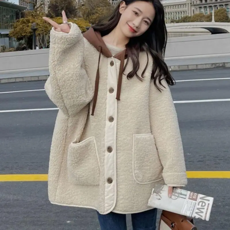 ملابس علوية نسائية شتوية بأكمام جديدة للتنقل ملابس خارجية لطيفة ورائعة سترة كورية معطف طويل كوري شعبي #3