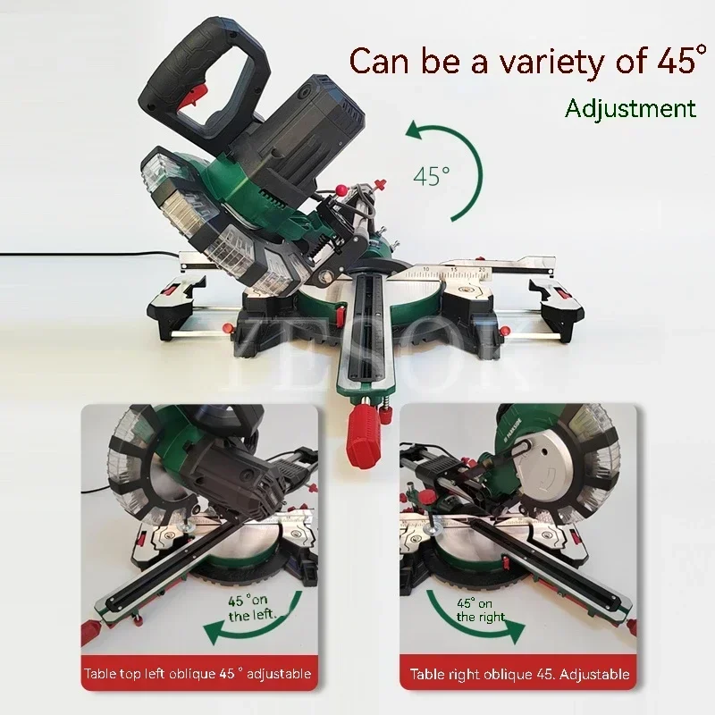 45 Degree Cutting Miter Sawing Aluminum Machine Multifunctional Circular Saw 8Inch Woodworking Tool And Rubber Plastic Aluminium