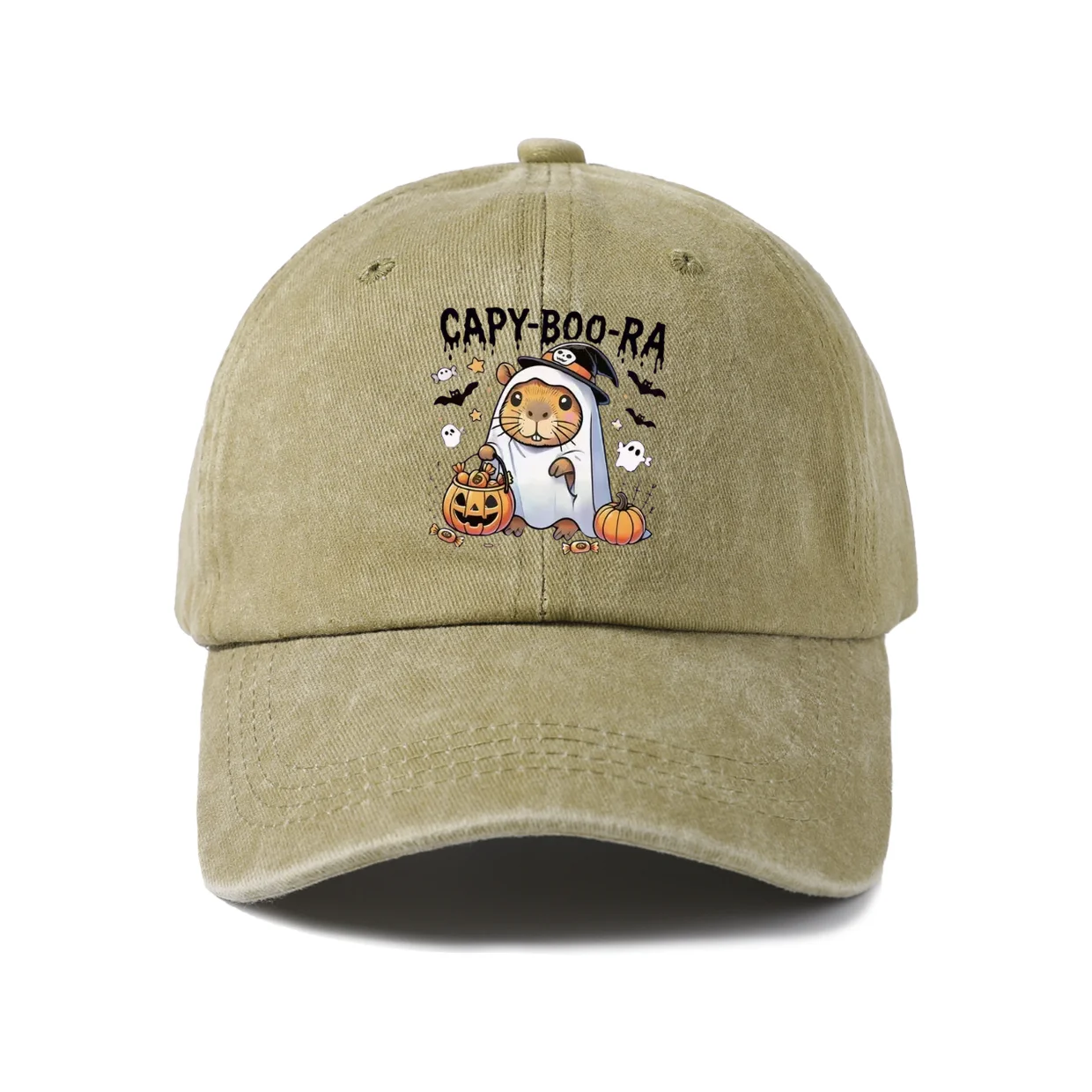 Cute Capybara Quote Graphic Baseball Cap, Vintage Washed Adjustable Unisex Dad Hat, Casual Gift