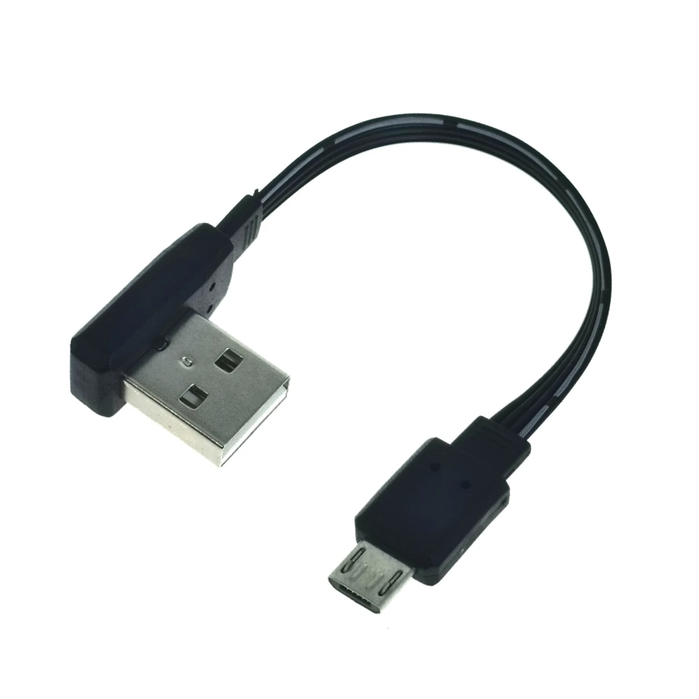0.1M-0.5M Super Flat Flexible Up and Down Left Right Angled 90° USB Micro USB Male to USB Male Data Cable 0.3M 0.2M