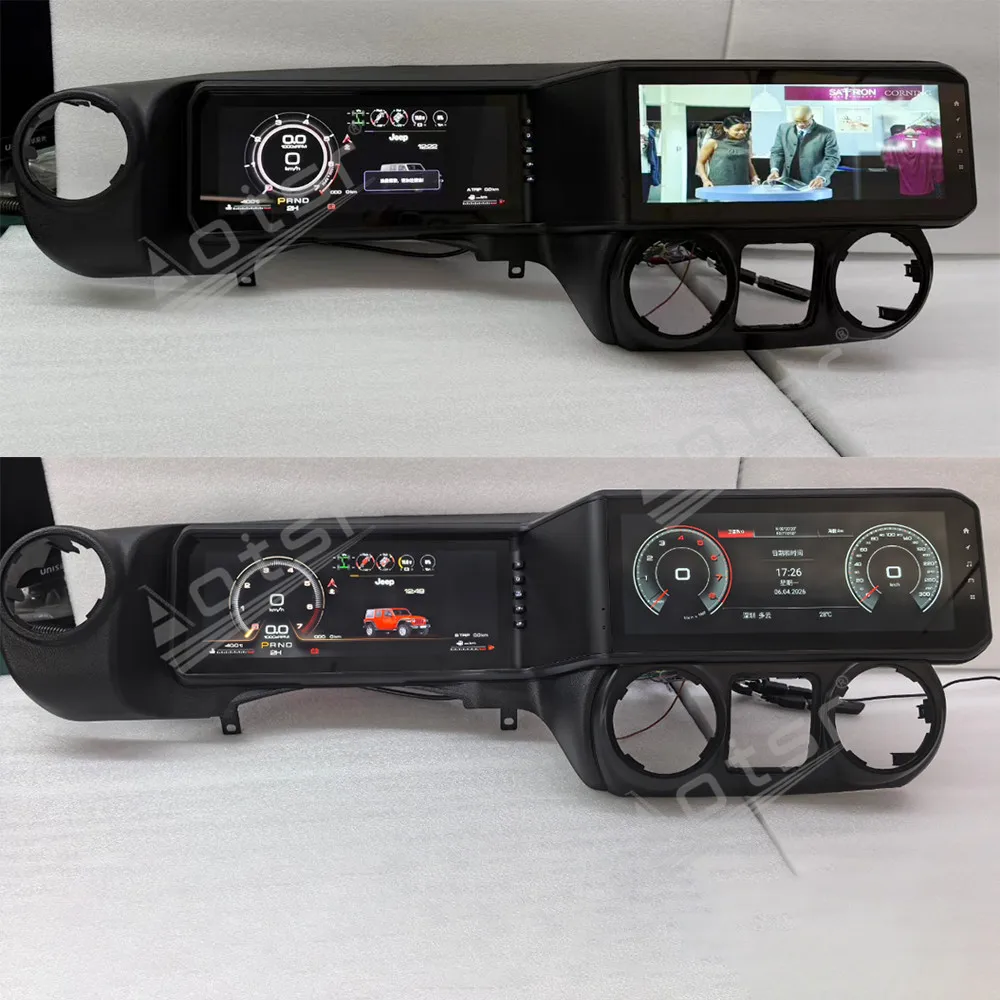 Dual 12.3 Inch Screen Car Radio For Jeep Wrangler 2010-2017 Android 13 Car GPS Navigation Multimedia Player Head Unit CarPlay HD