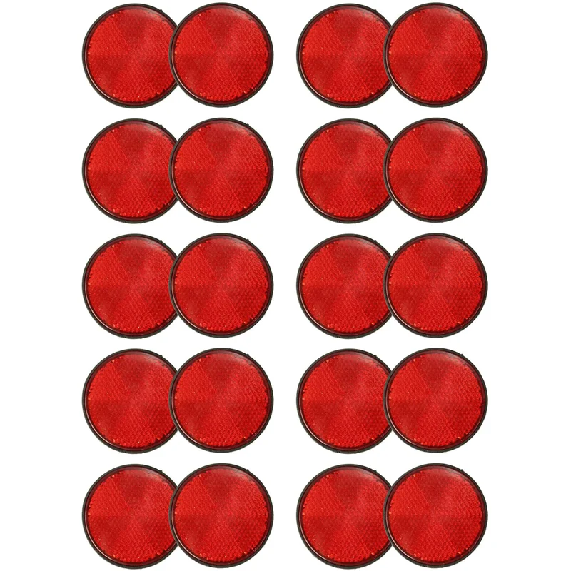 

20Pcs Round Red Reflector Universal For Motorcycle ATV 5.6X0.8Cm