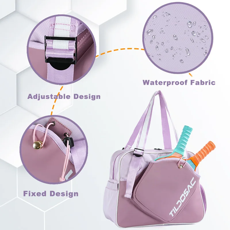 Unisex Pickleball Racquet Bag High Quality Shoes Compartment Pickleball Tote Bags Outdoor Sport Pickle Ball Racket Shoulder Bag view 5
