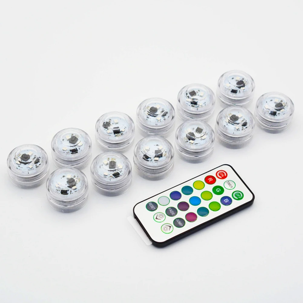 ABSF Wireless Colorful LED Car Interior Ambient Light Remote Control Battery Operated Vase Pool Pond Lantern Decoration
