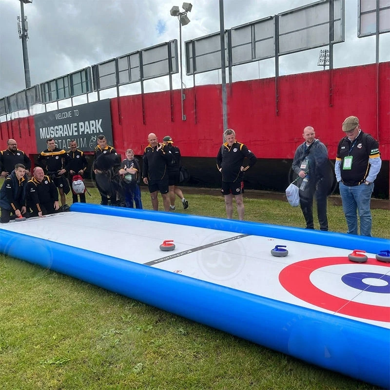 

Портативный уличный надувной коврик для завивки, спортивная игра, индивидуальная надувная синяя доска для завивки с камнями, надувная дорожка для завивки