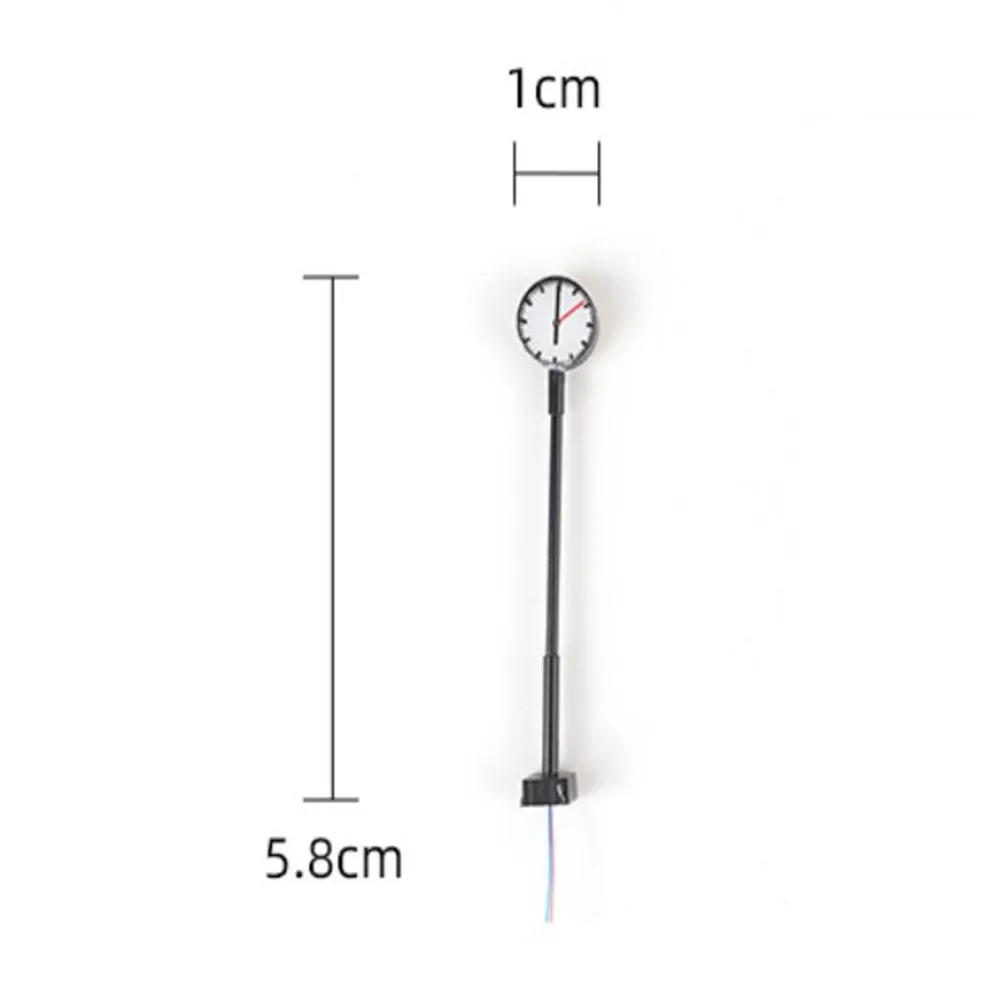 3 pçs plataforma relógio lâmpada modelo ferroviário luz layout modelo ferroviário escala ho 1:87 luzes iluminadas plataforma escala ho relógio lâmpada