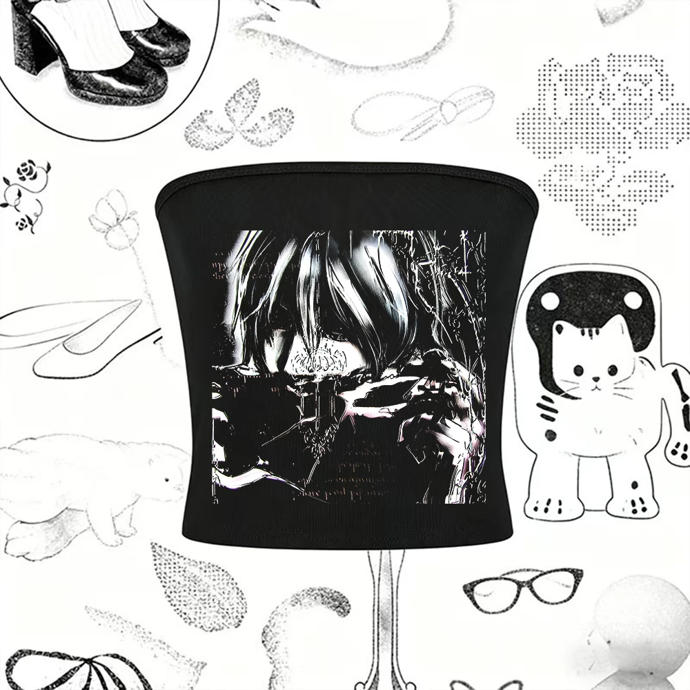 Summer Clothes for Women Harajuku Funny T Shirts Woman Clothing Crop Top Women Japanese Y2k Tops Kpop Trashy Y2k 2000s Goth Emo